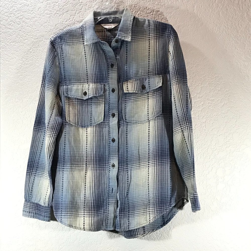 🌷Sun & Shadow Blue Plaid Shirt